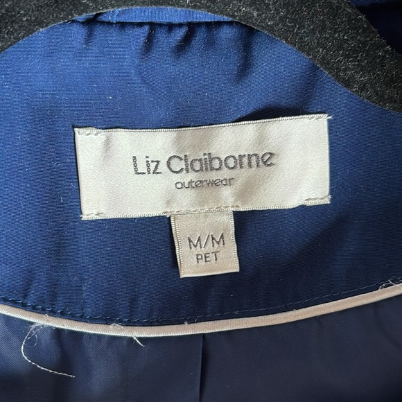 LIZ CLAIBORNE  vintage Red Coat Jacket Detachable Hood & Lining Zip Up Womens M - Picture 8 of 10